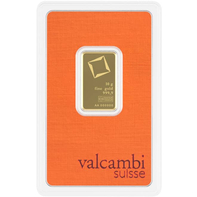 Fata lingou aur 10 grame Valcambi 999.9 Elvetia