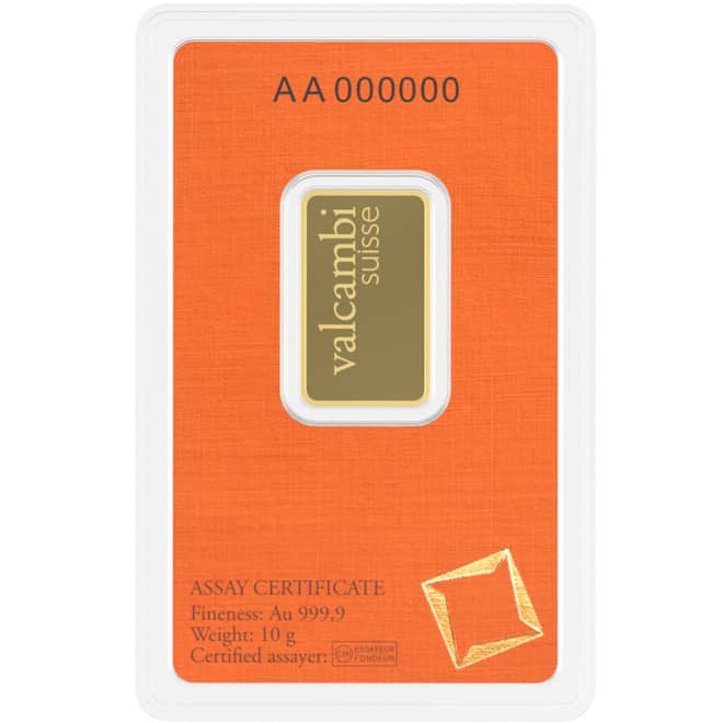 Spate lingou aur 10 grame Valcambi 999.9 Elvetia