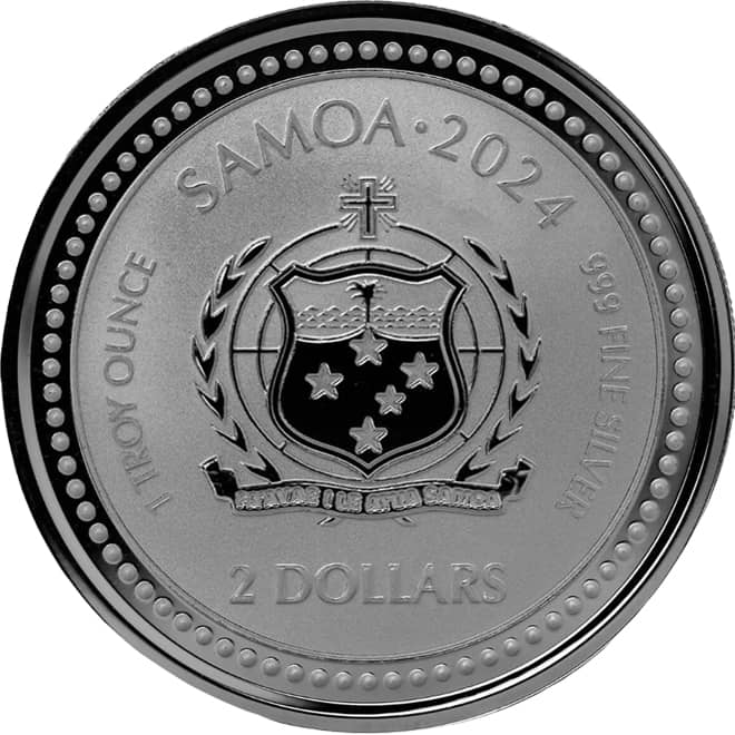 Avers moneda argint Calut de Mare (Seahorse) Samoa 1 oz 2024