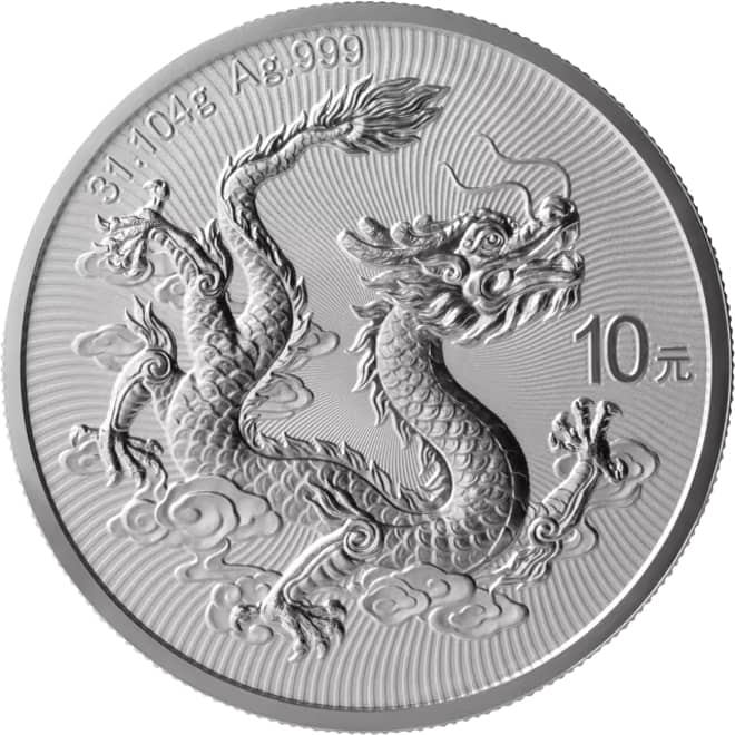 Revers moneda argint Dragon Chinezesc 1 oz 2026