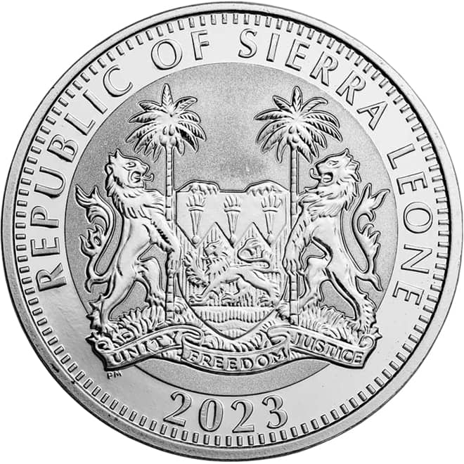Avers moneda argint Elefant African (Big Five Elephant) Sierra Leone 1 oz 2023