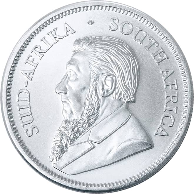 Avers moneda argint Krugerrand 1 oz Africa de Sud 2025