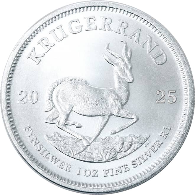Revers moneda argint Krugerrand 1 oz Africa de Sud 2025