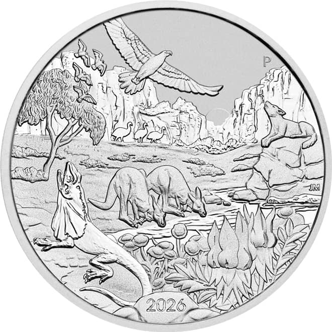 Revers moneda argint The Outback 2026 1 oz Australia