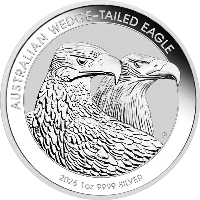 Revers moneda argint Wedge-tailed Eagle (Vultur cu Coada-Pana) 1 oz 2026