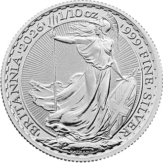 Moneda argint Britannia 1/10 oz 2026 Marea Britanie