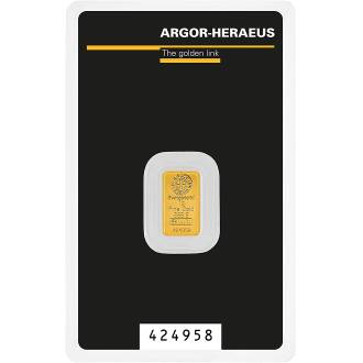 Lingou aur 1 gram Argor-Heraeus 999.9 Elvetia