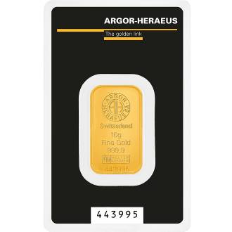 Lingou aur 10 grame Argor-Heraeus 999.9 Elvetia
