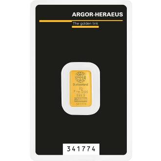 Lingou aur 2 grame Argor-Heraeus 999.9 Elvetia