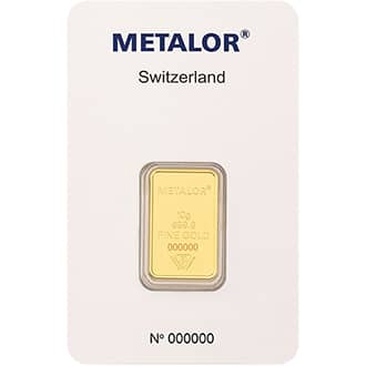 Lingou aur 10 grame Metalor 999.9 Elvetia