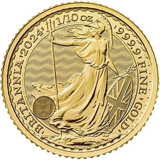 Moneda aur Britannia Charles III Marea Britanie 1/10 oz 2024